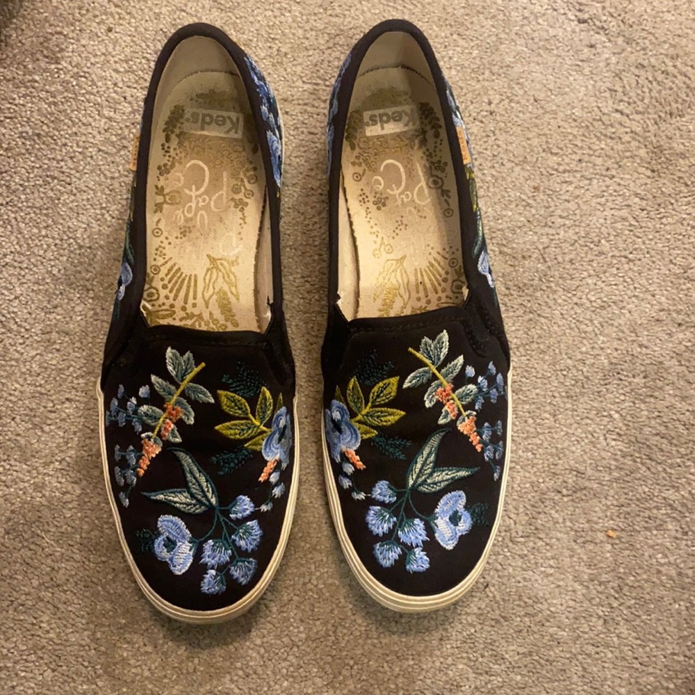 Keds Rifle Paper Co embroidered platform sneakers